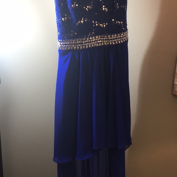 Blue high low formal dress - Picture 2 of 5